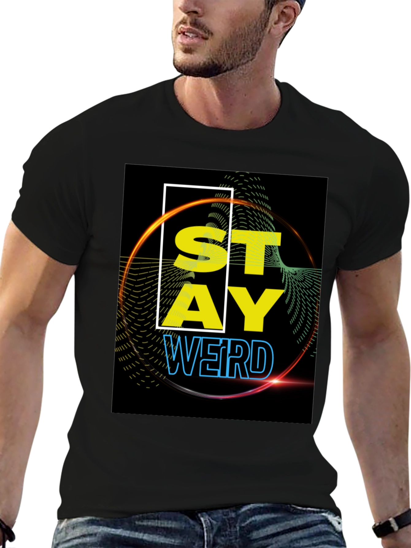 Stay Weird Graphic Tee - Black