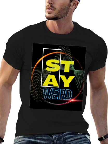 Stay Weird Graphic Tee - Black