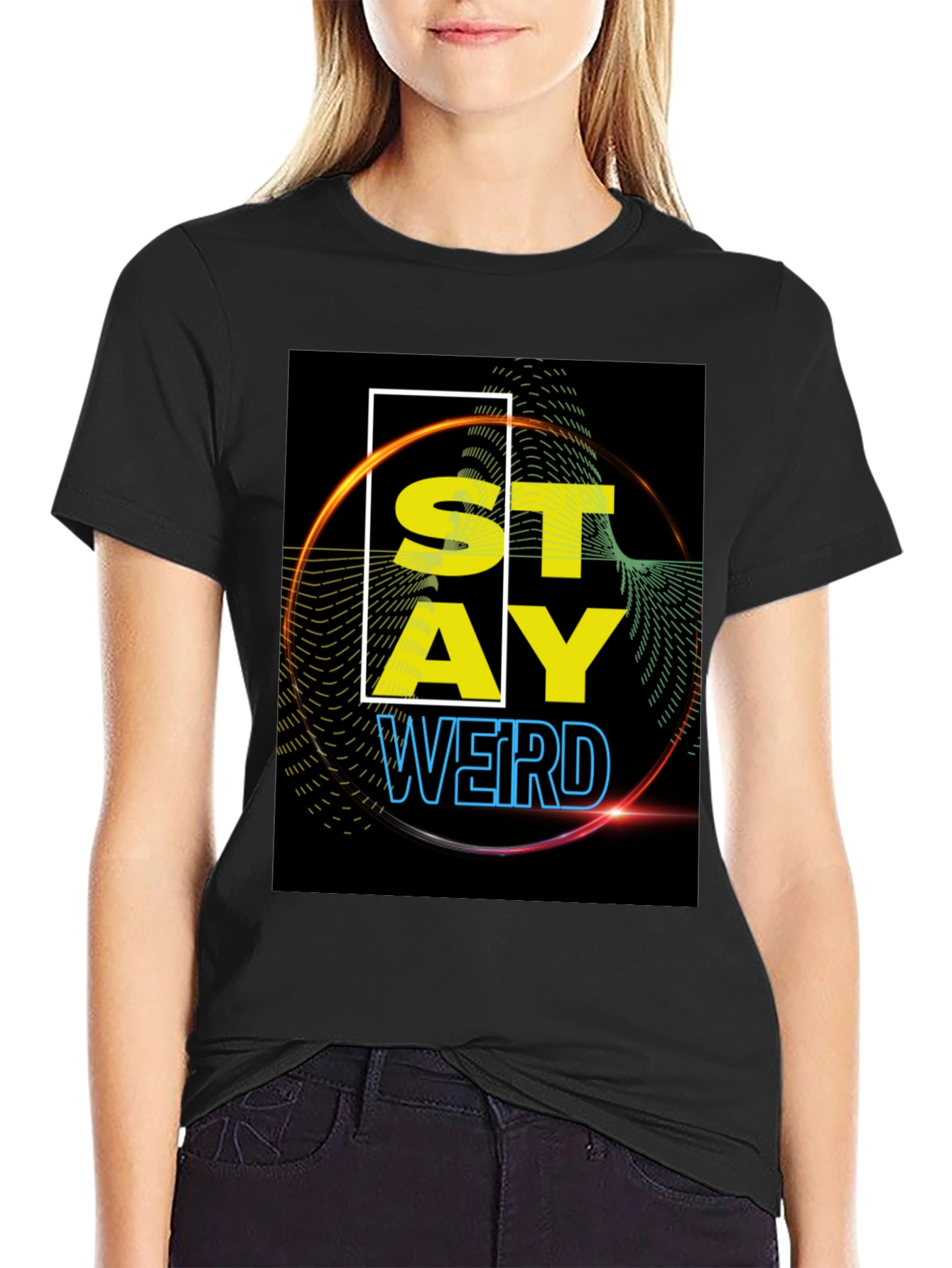 Stay Weird Graphic Tee - Black