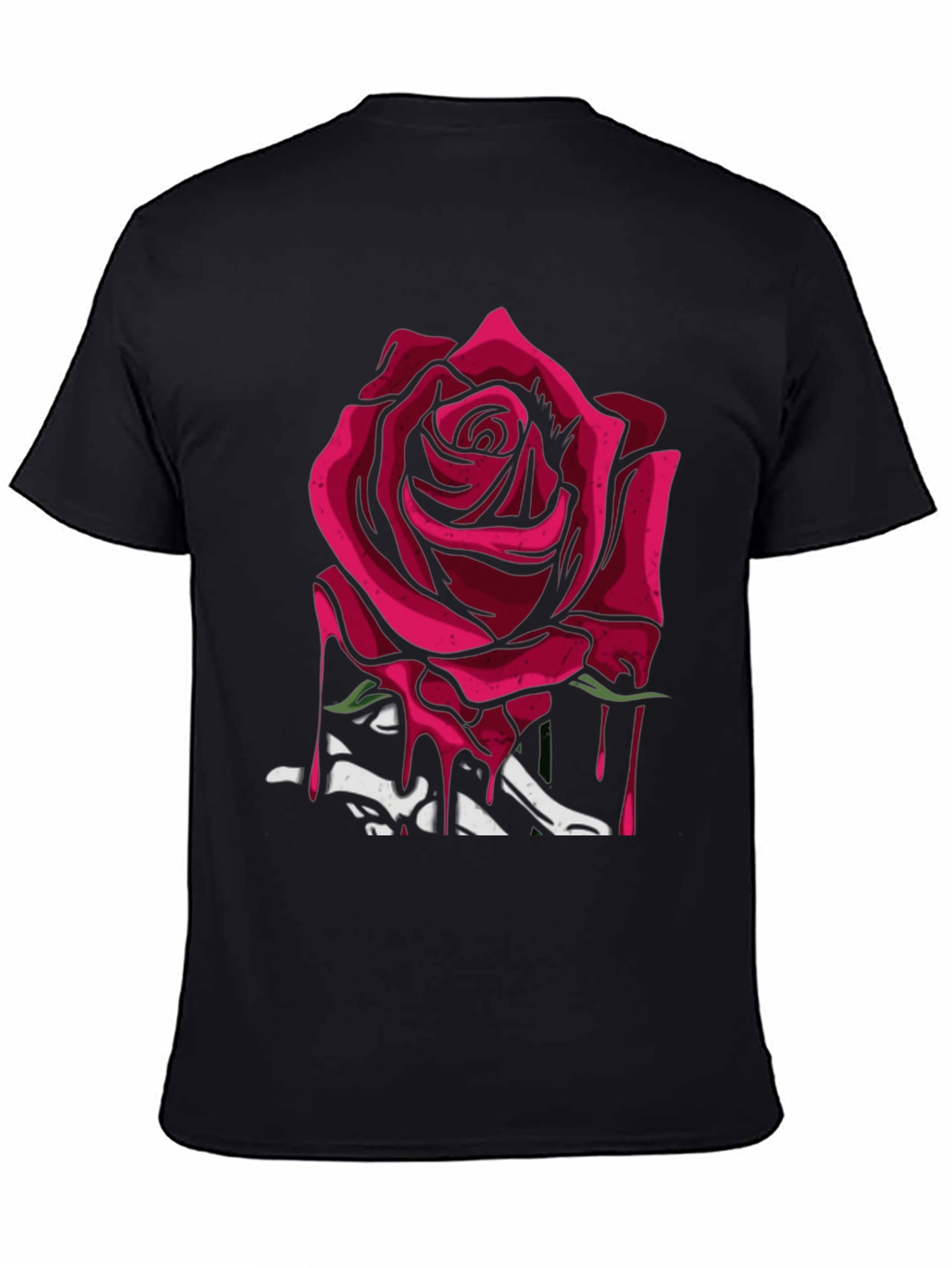 Rose & Bones Graphic Tee - Modern Edgy Style