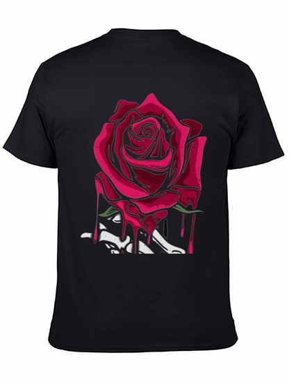 Rose & Bones Graphic Tee - Modern Edgy Style