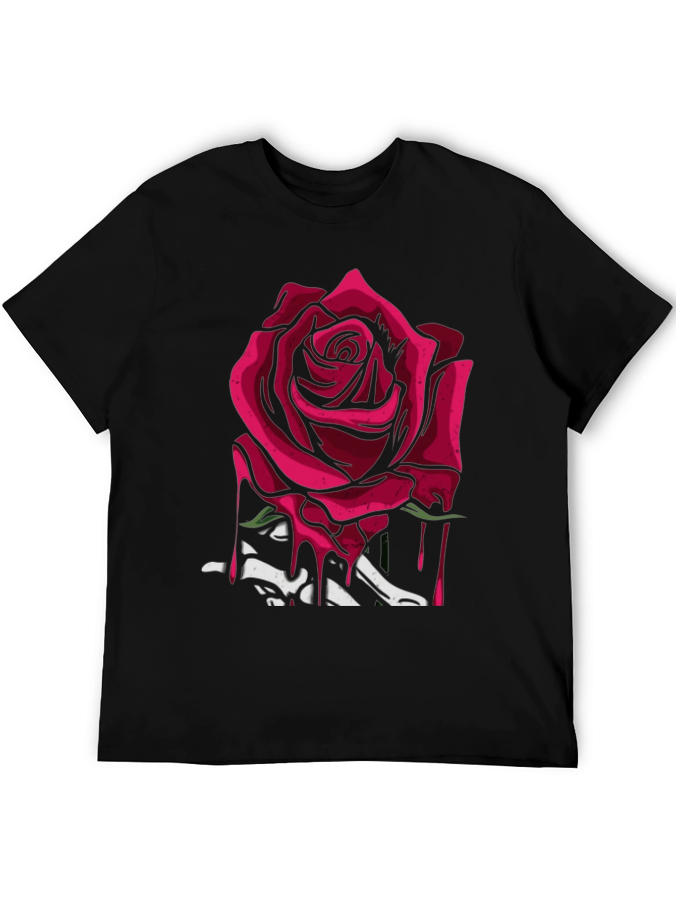 Rose & Bones Graphic Tee - Modern Edgy Style