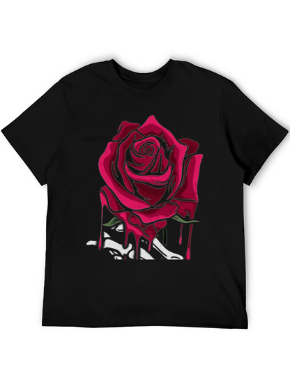 Rose & Bones Graphic Tee - Modern Edgy Style