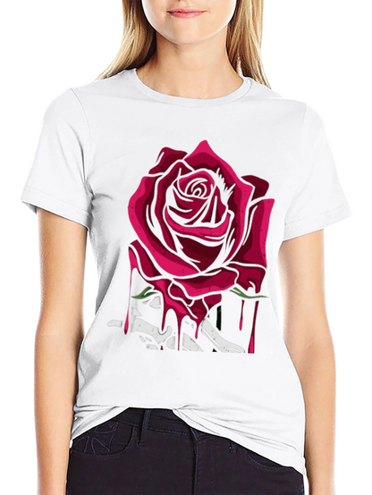 Rose & Bones Graphic Tee - Modern Edgy Style