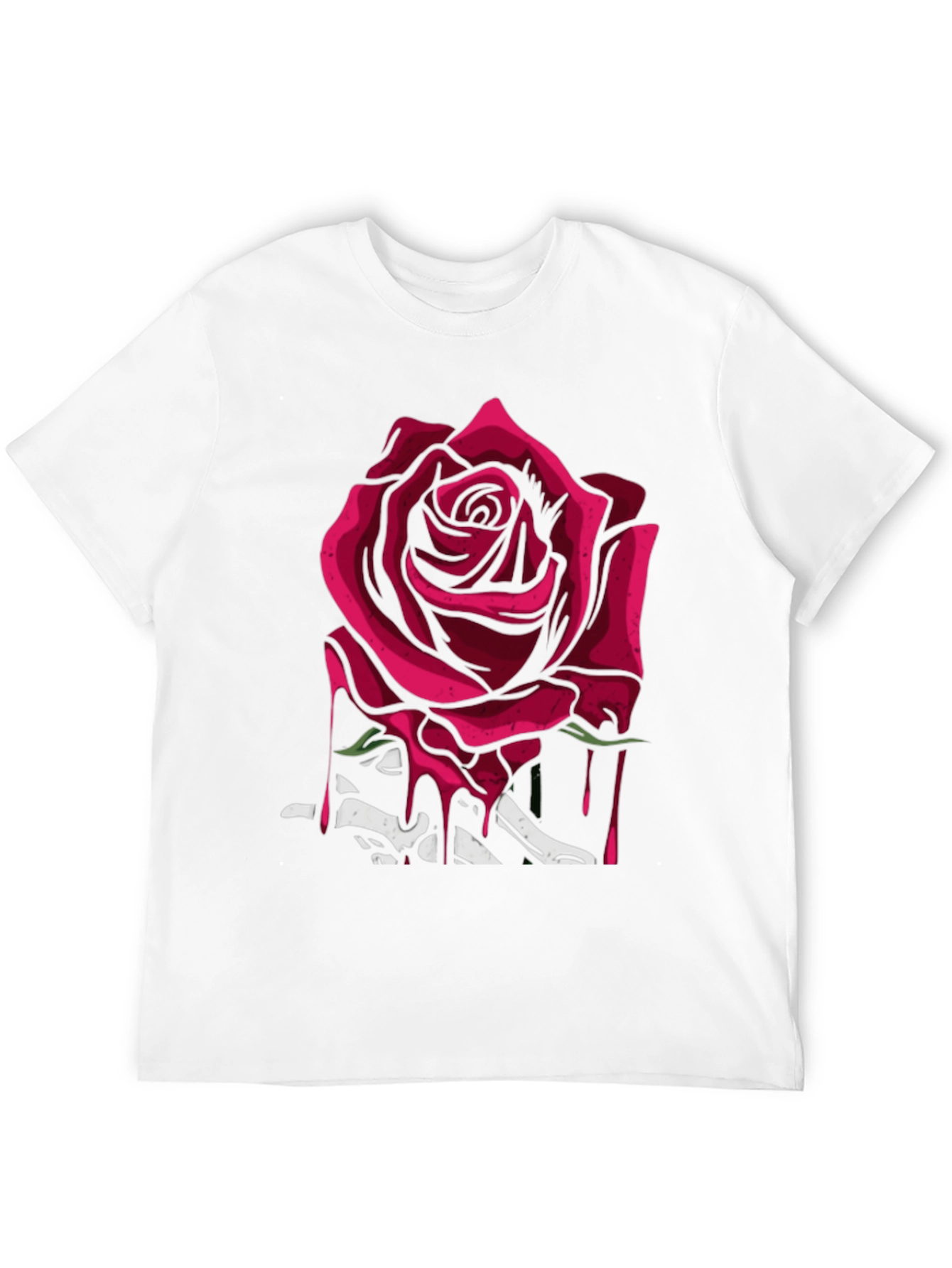 Rose & Bones Graphic Tee - Modern Edgy Style
