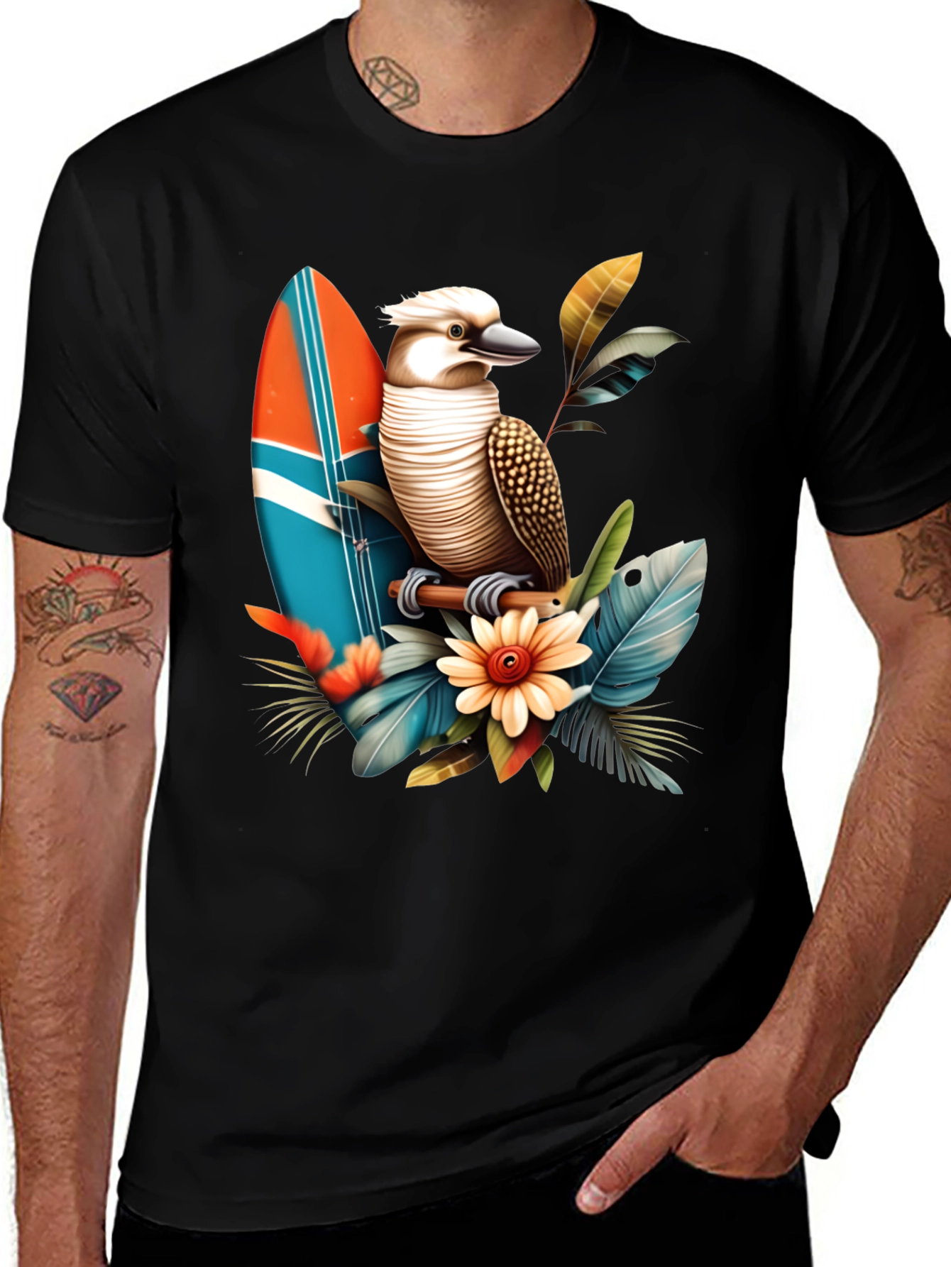 Kookaburra Surfboard Graphic T-Shirt