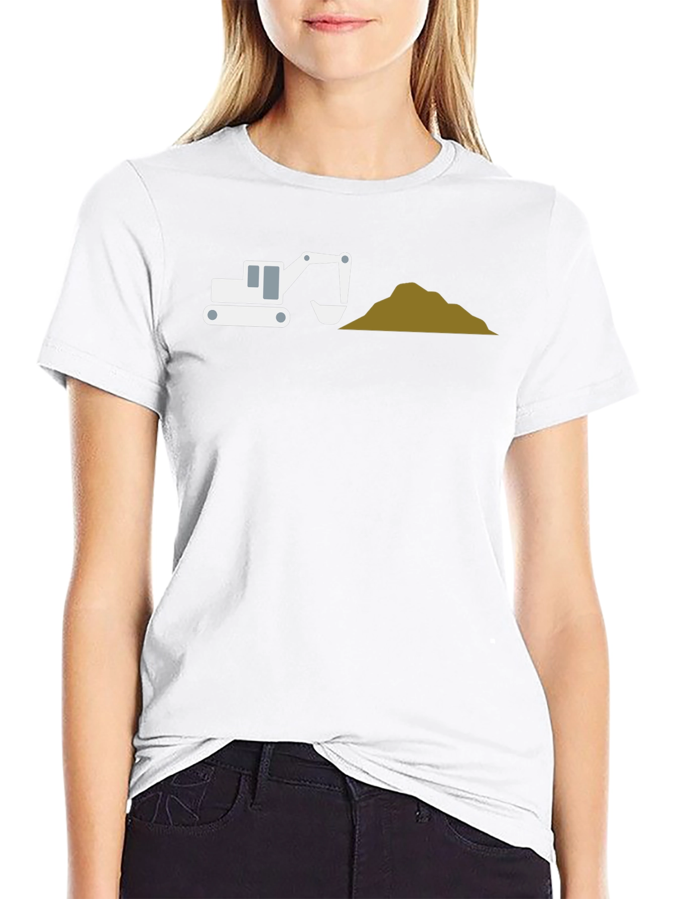 Excavator Graphic Tee - Black Cotton Blend