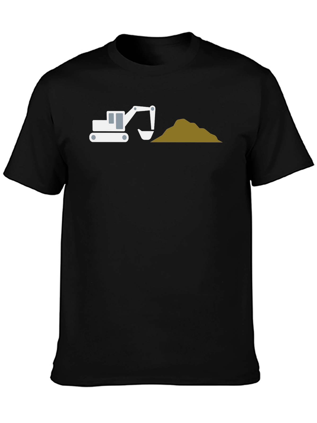 Excavator Graphic Tee - Black Cotton Blend