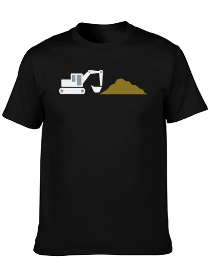 Excavator Graphic Tee - Black Cotton Blend