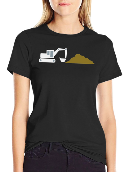 Excavator Graphic Tee - Black Cotton Blend