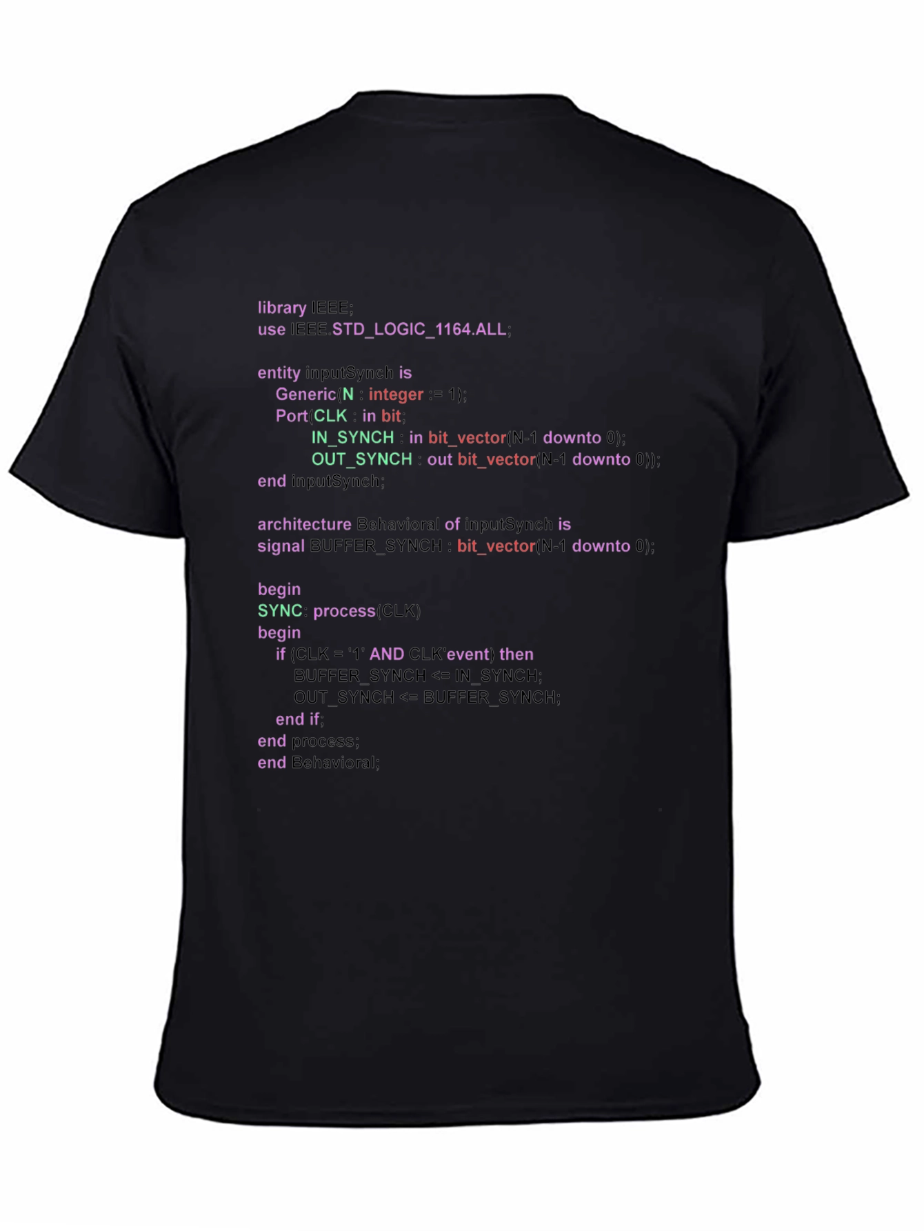 Coder T-Shirt - VHDL Program Code