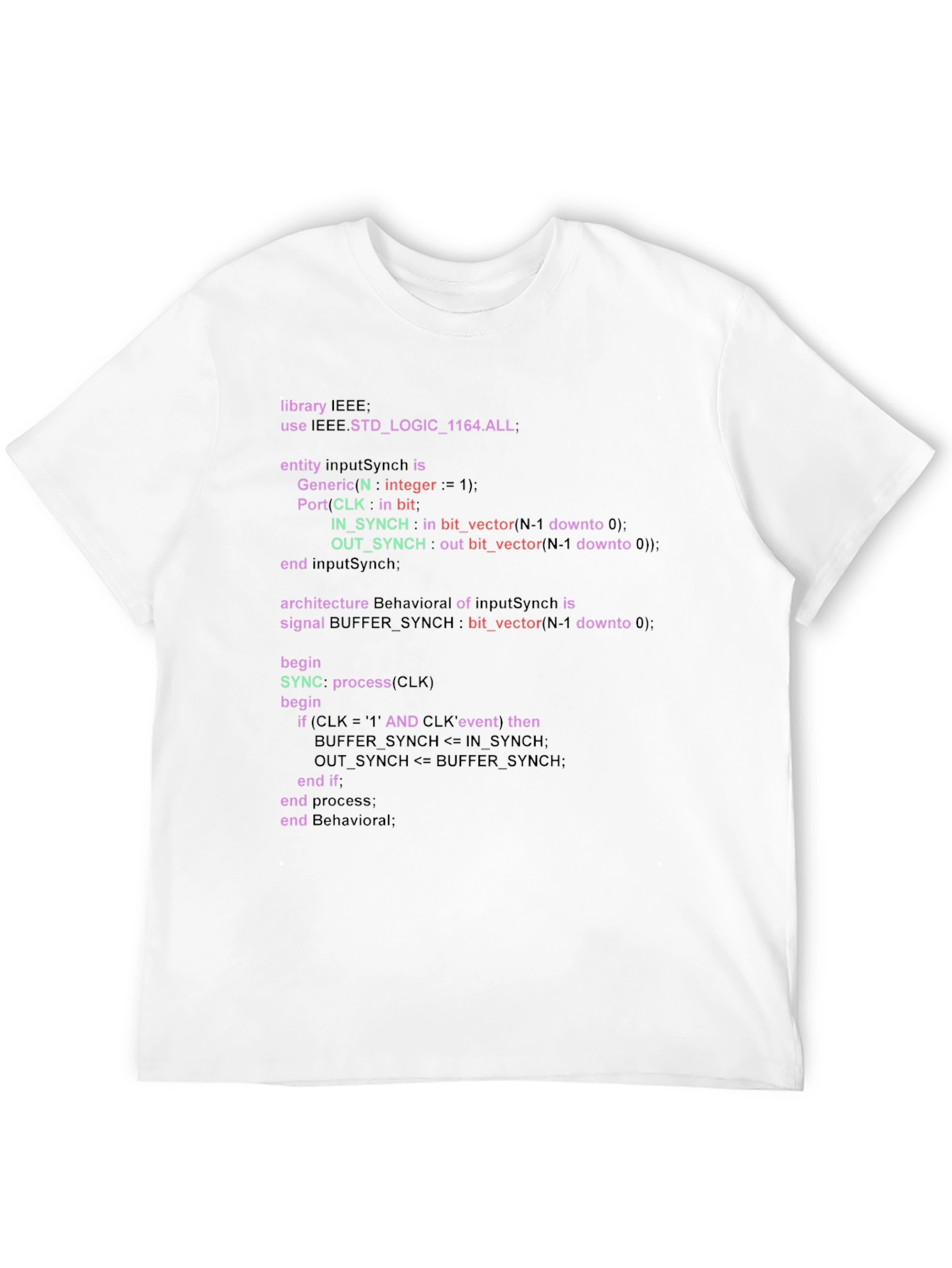 Coder T-Shirt - VHDL Program Code