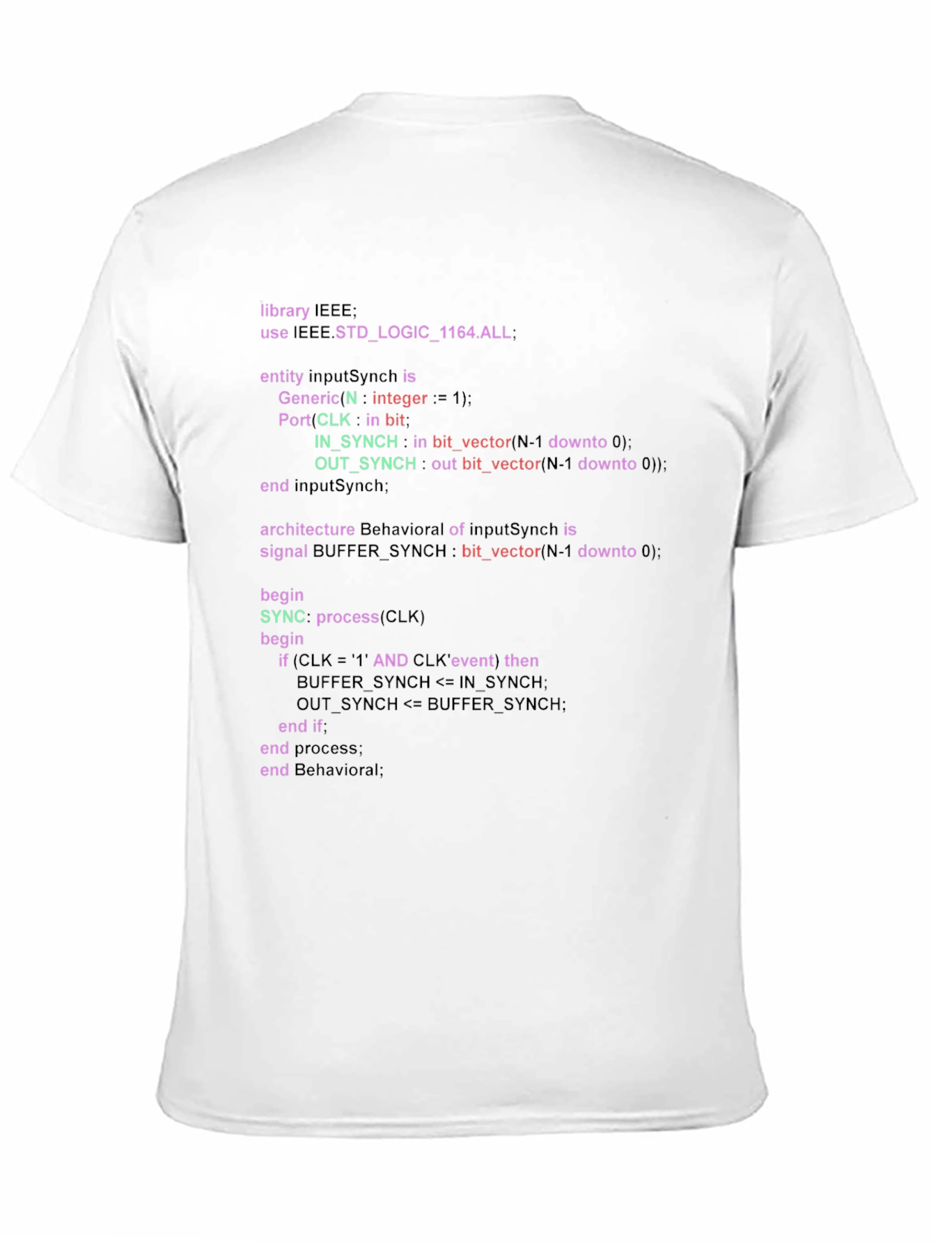 Coder T-Shirt - VHDL Program Code