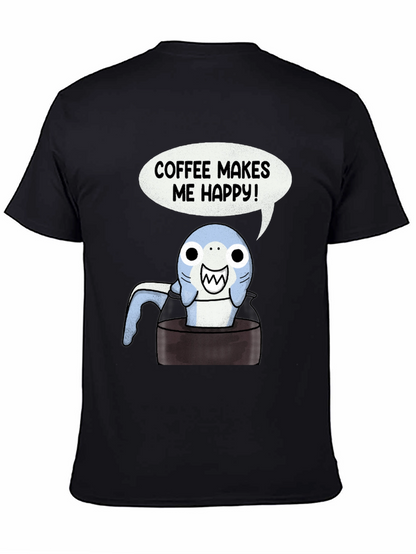 Coffee Shark T-Shirt - Makes Me Happy Tee