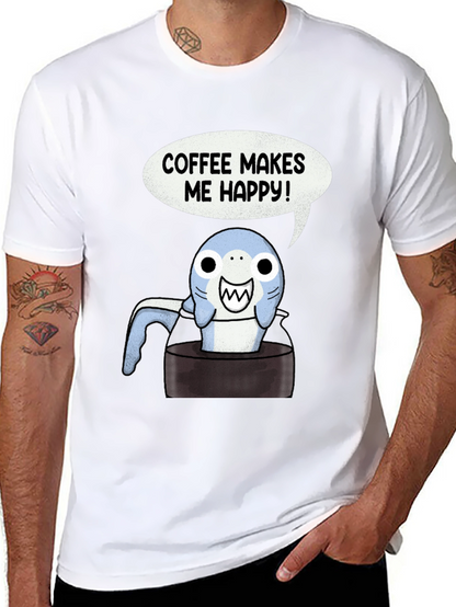 Coffee Shark T-Shirt - Makes Me Happy Tee