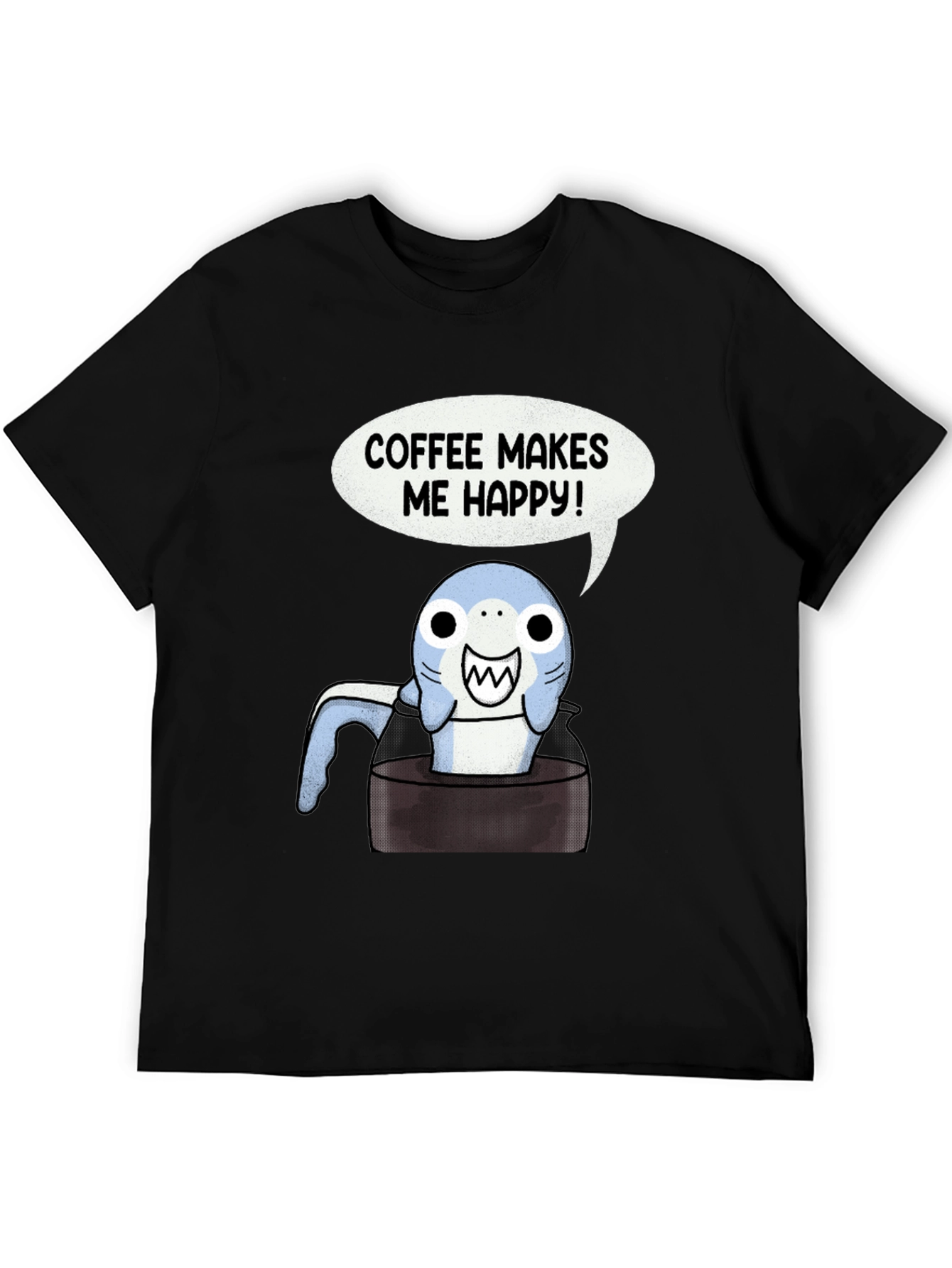 Coffee Shark T-Shirt - Makes Me Happy Tee