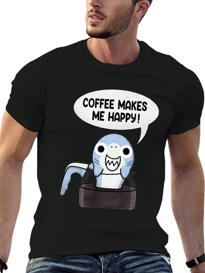Coffee Shark T-Shirt - Makes Me Happy Tee