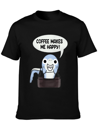 Coffee Shark T-Shirt - Makes Me Happy Tee