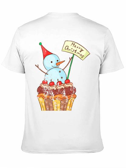 Merry Christmas Snowman Cupcake T-Shirt