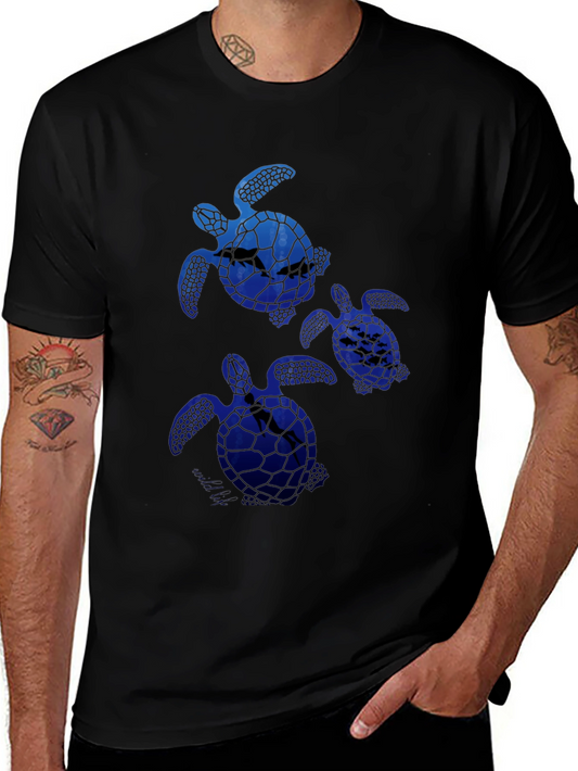 Sea Turtle Graphic Tee -  Mens Black T-Shirt