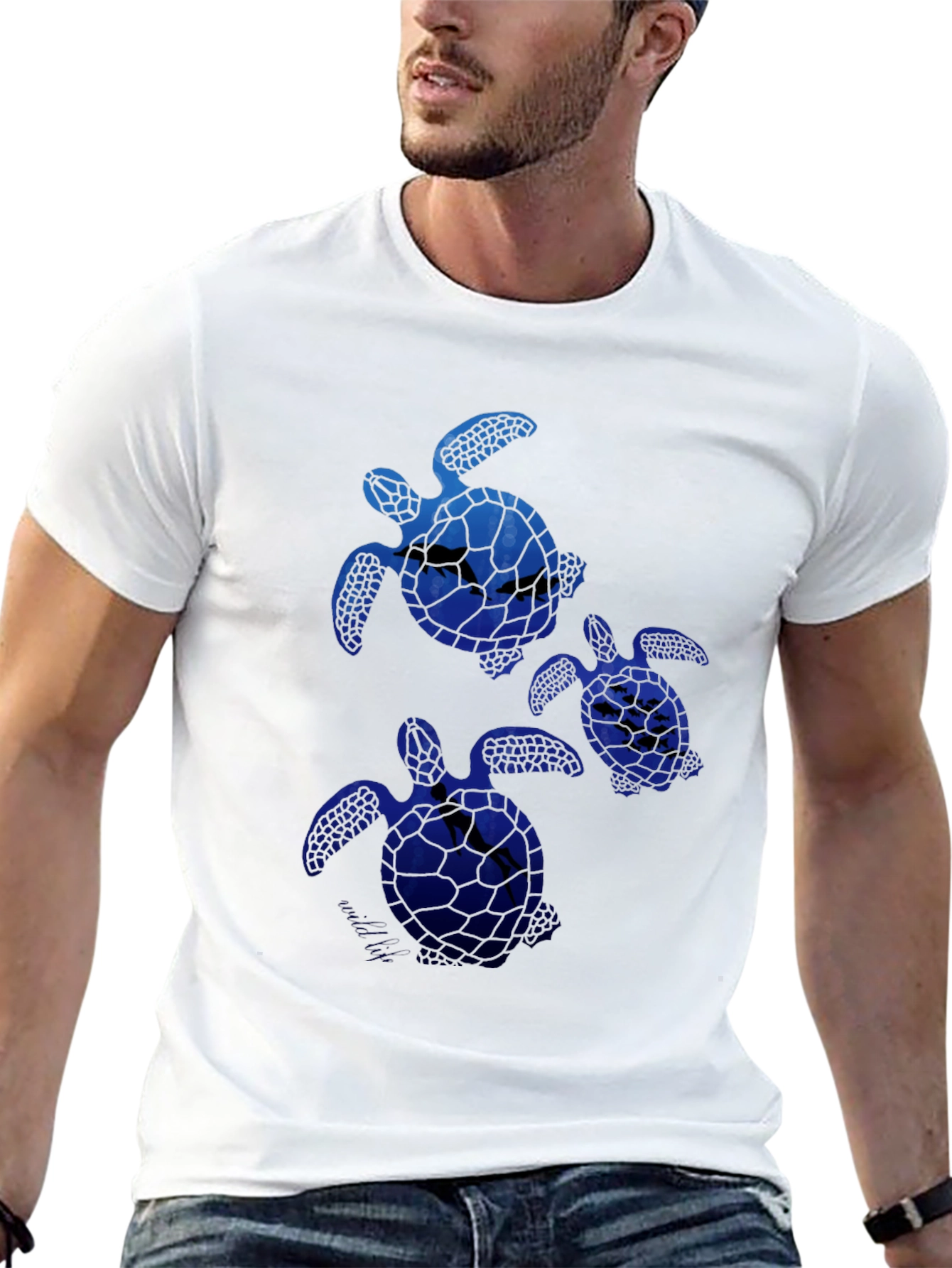 Sea Turtle Graphic Tee -  Mens Black T-Shirt