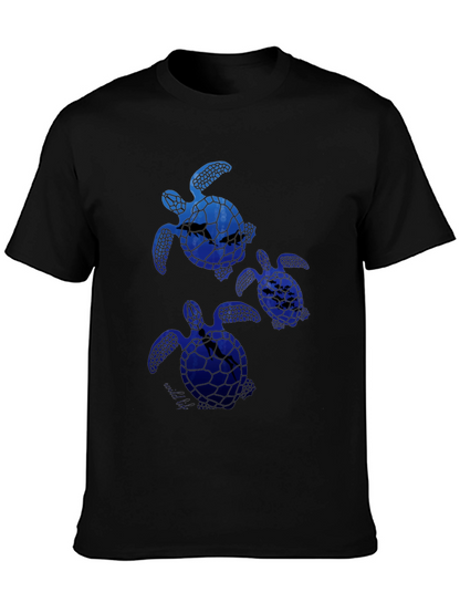 Sea Turtle Graphic Tee -  Mens Black T-Shirt