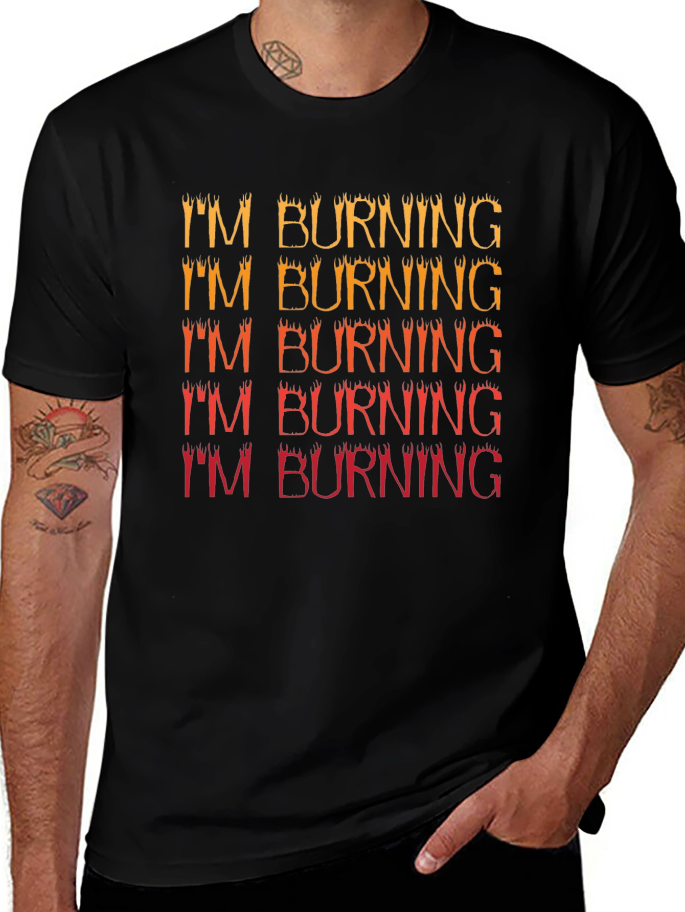 Im Burning Graphic Tee - Trendy Black T-Shirt