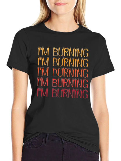 Im Burning Graphic Tee - Trendy Black T-Shirt