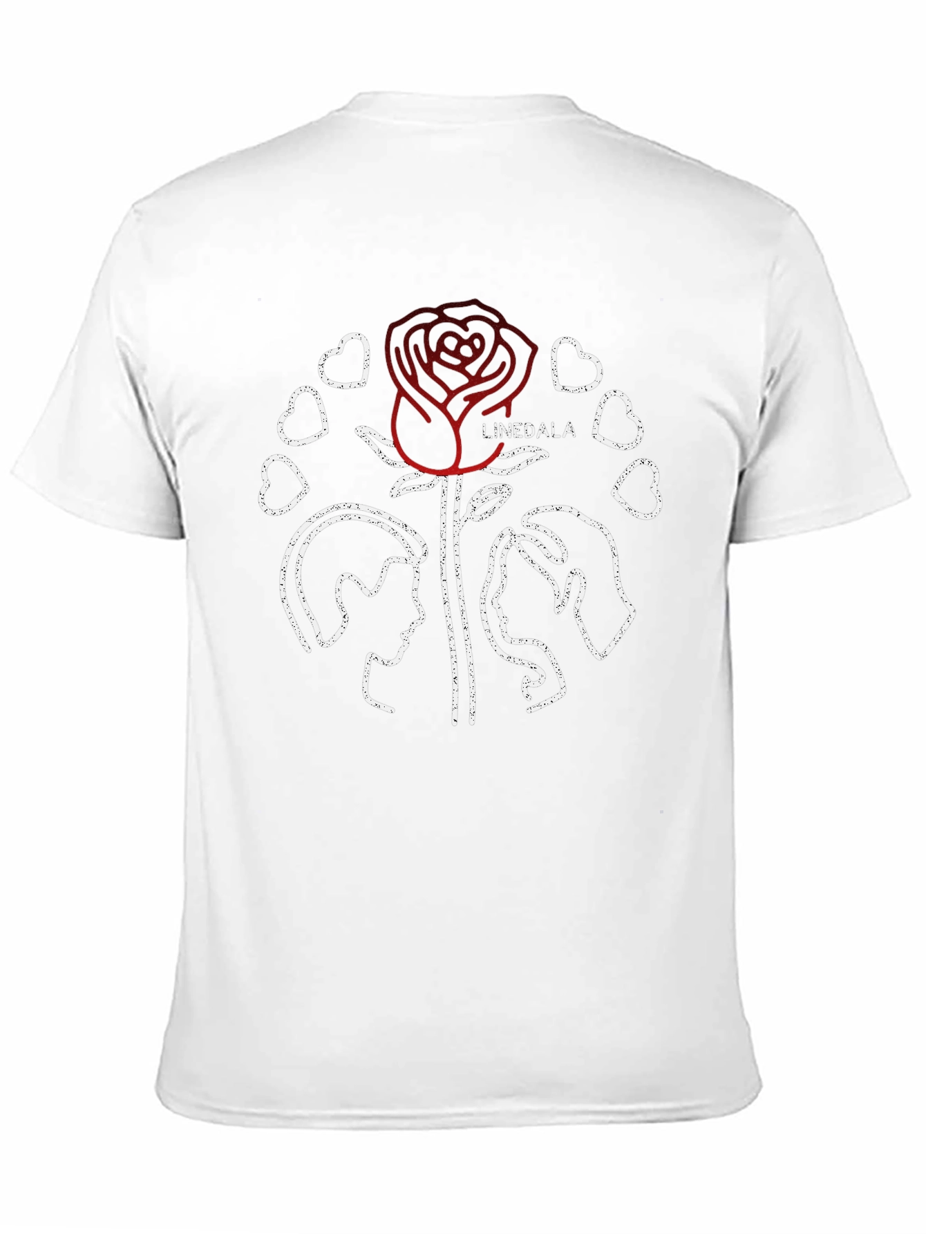 Linedala Rose Love Graphic Black T-Shirt