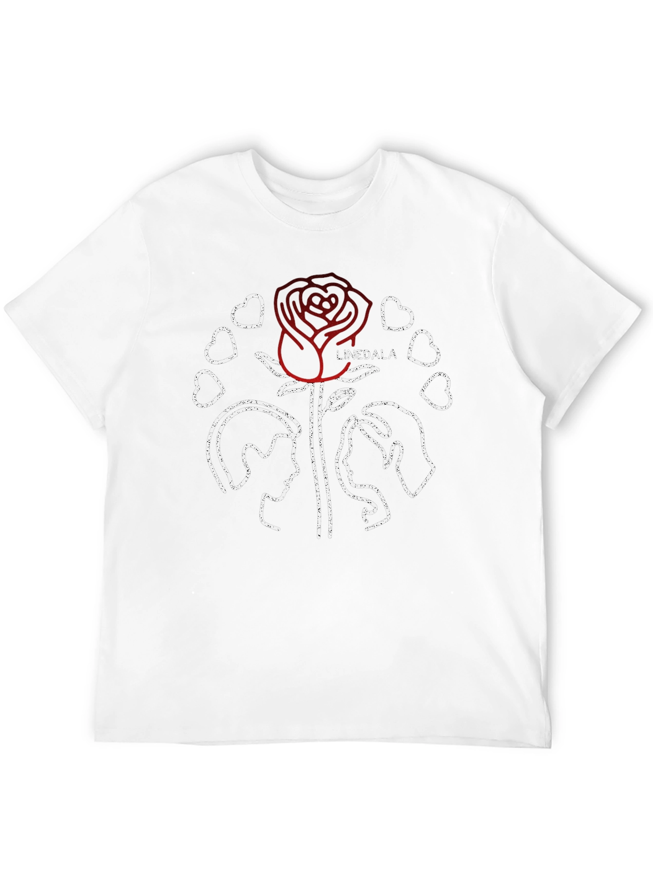 Linedala Rose Love Graphic Black T-Shirt
