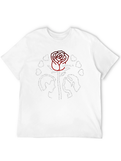 Linedala Rose Love Graphic Black T-Shirt