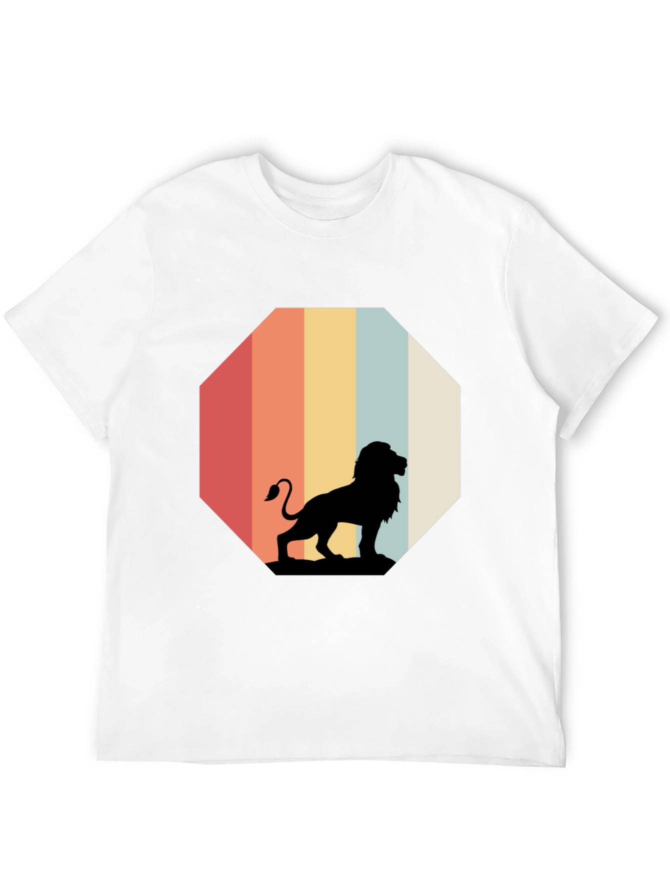 Retro Lion Graphic Tee - Classic Black T-Shirt