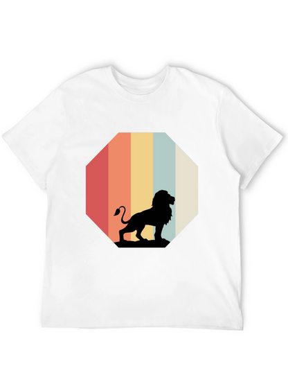 Retro Lion Graphic Tee - Classic Black T-Shirt