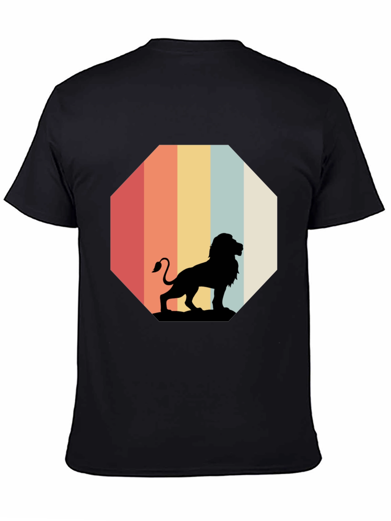 Retro Lion Graphic Tee - Classic Black T-Shirt