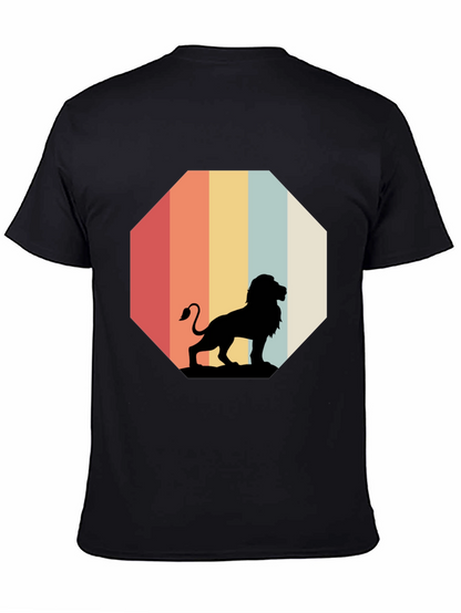 Retro Lion Graphic Tee - Classic Black T-Shirt
