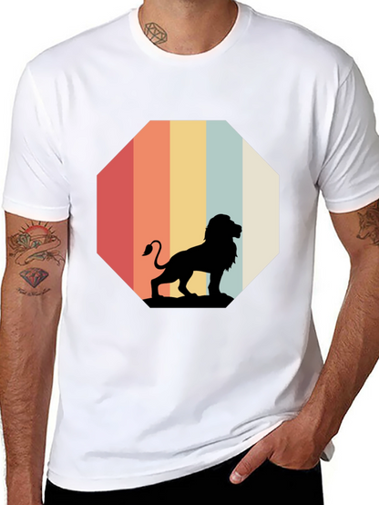 Retro Lion Graphic Tee - Classic Black T-Shirt