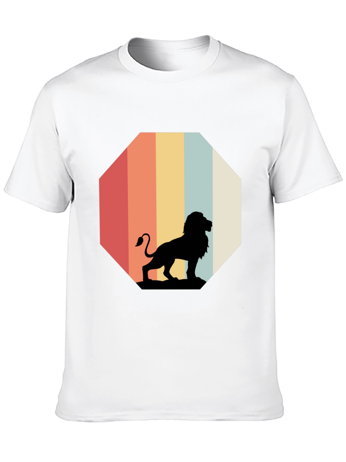 Retro Lion Graphic Tee - Classic Black T-Shirt