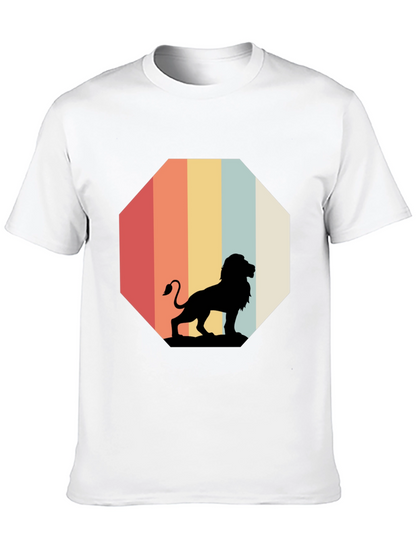 Retro Lion Graphic Tee - Classic Black T-Shirt