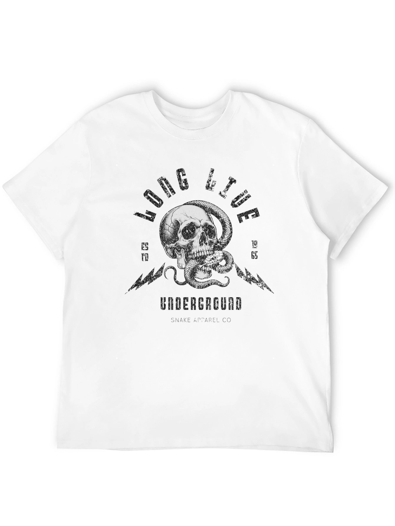 Skull & Snake Graphic T-Shirt - Long Live Underground