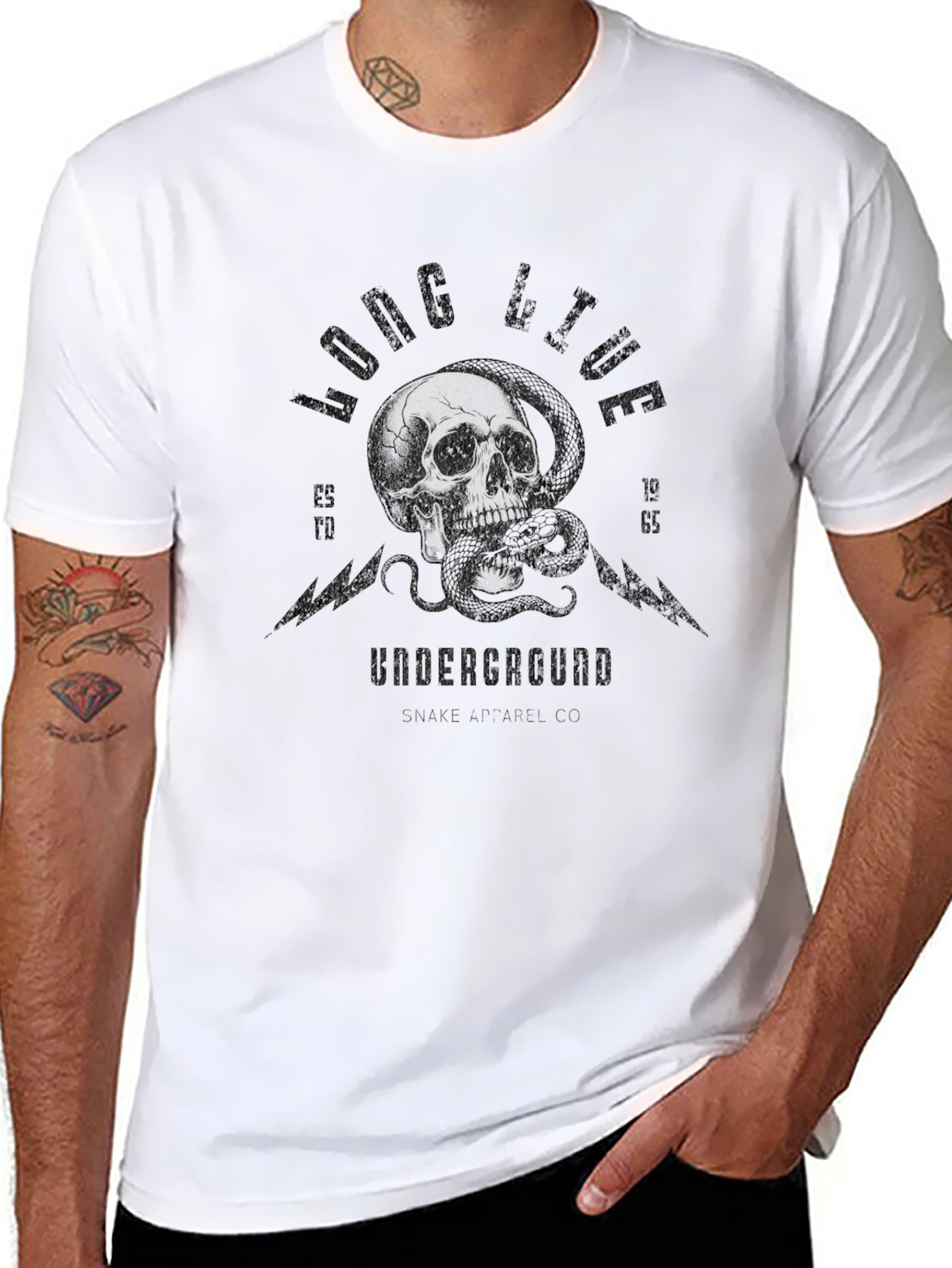Skull & Snake Graphic T-Shirt - Long Live Underground