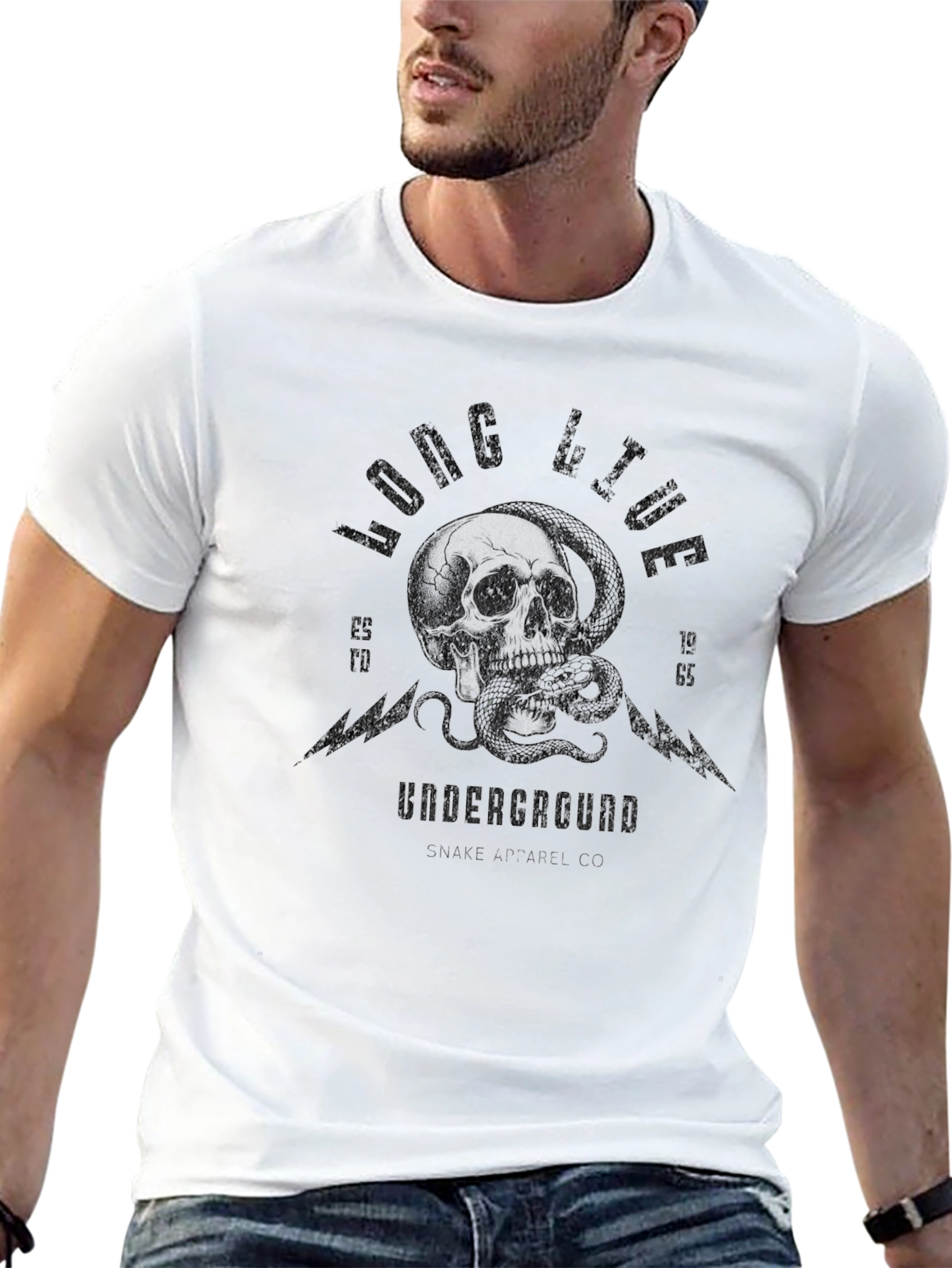 Skull & Snake Graphic T-Shirt - Long Live Underground