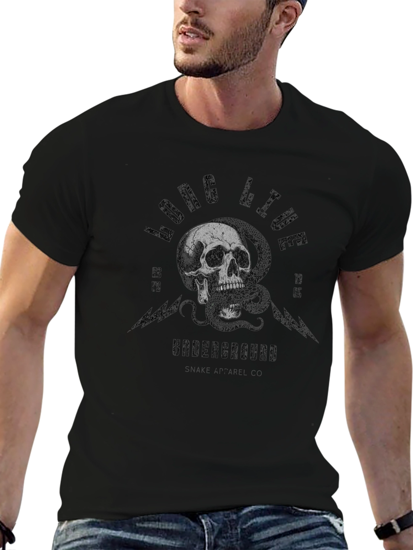 Skull & Snake Graphic T-Shirt - Long Live Underground