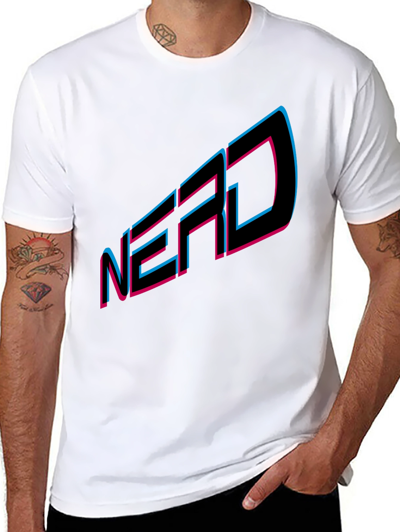 NERD Graphic Tee - Black Cotton Blend T-Shirt