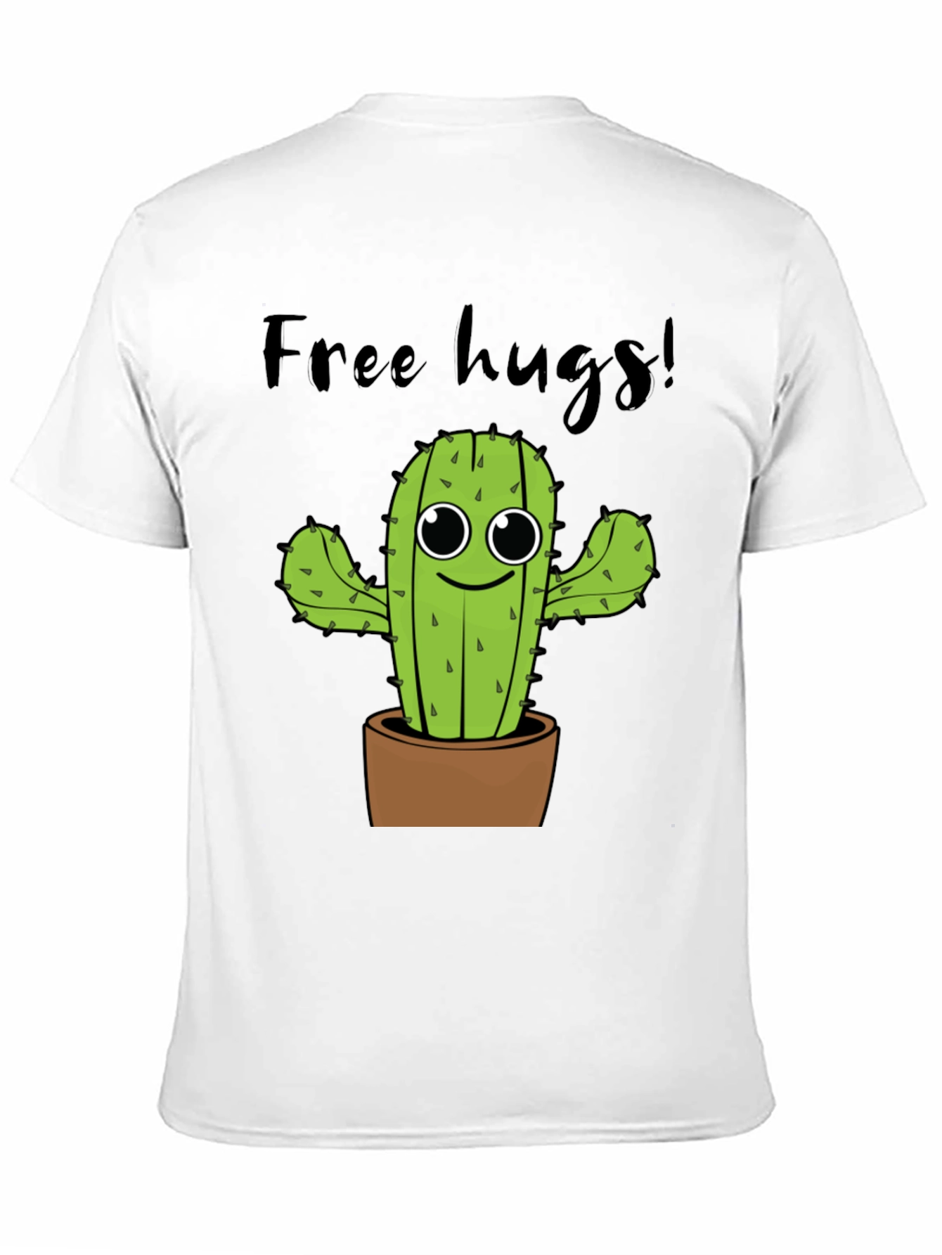 Free Hugs Cactus Graphic Tee - Soft Cotton Shirt