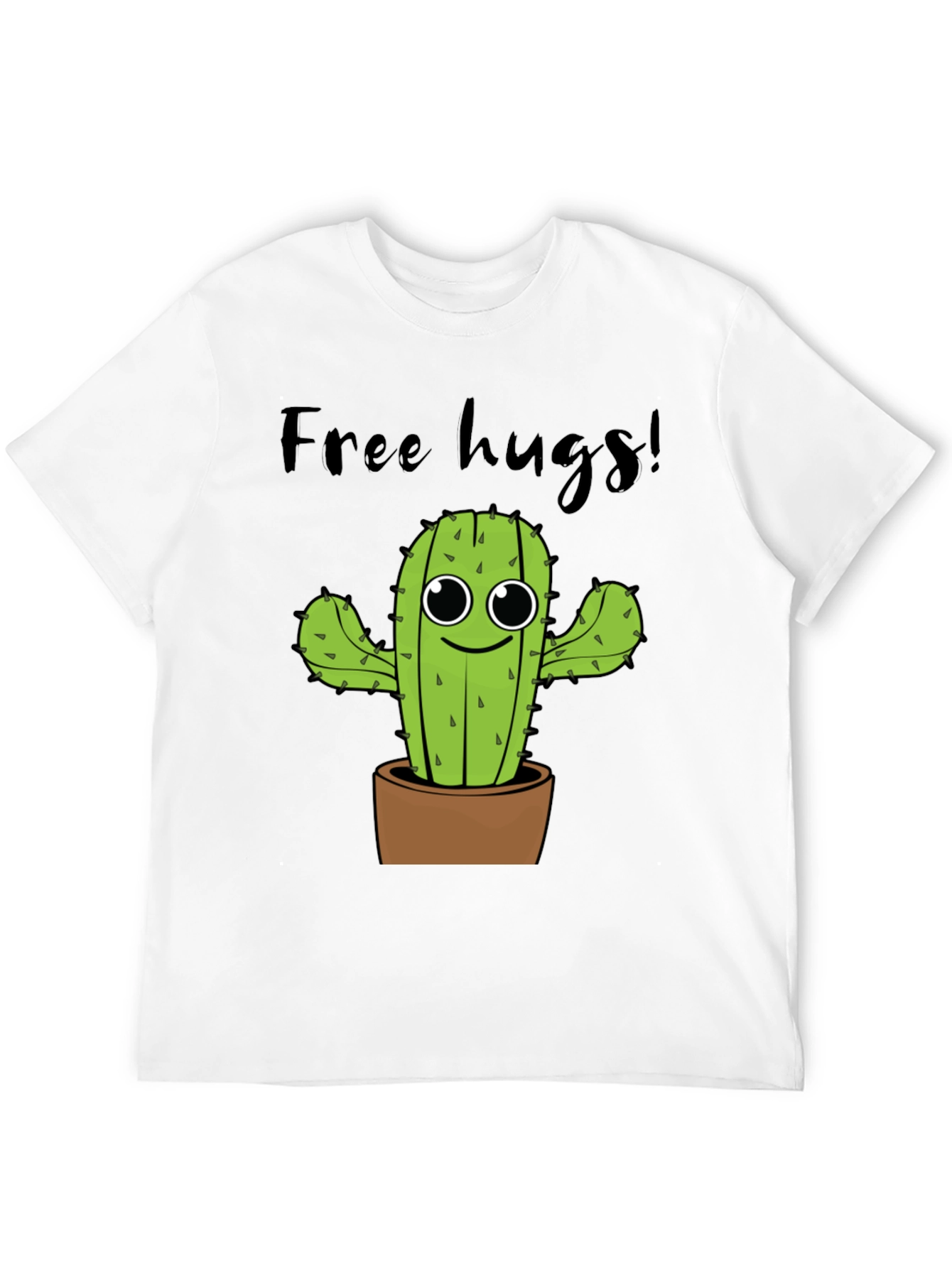 Free Hugs Cactus Graphic Tee - Soft Cotton Shirt