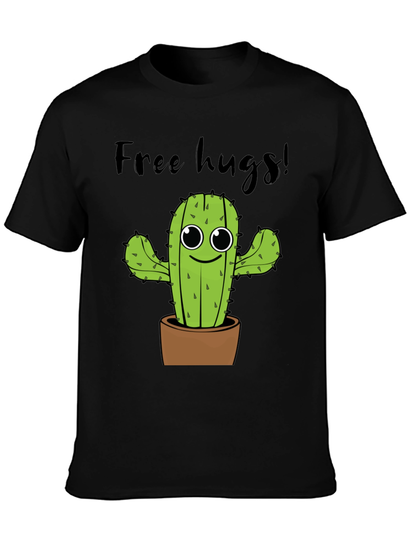 Free Hugs Cactus Graphic Tee - Soft Cotton Shirt
