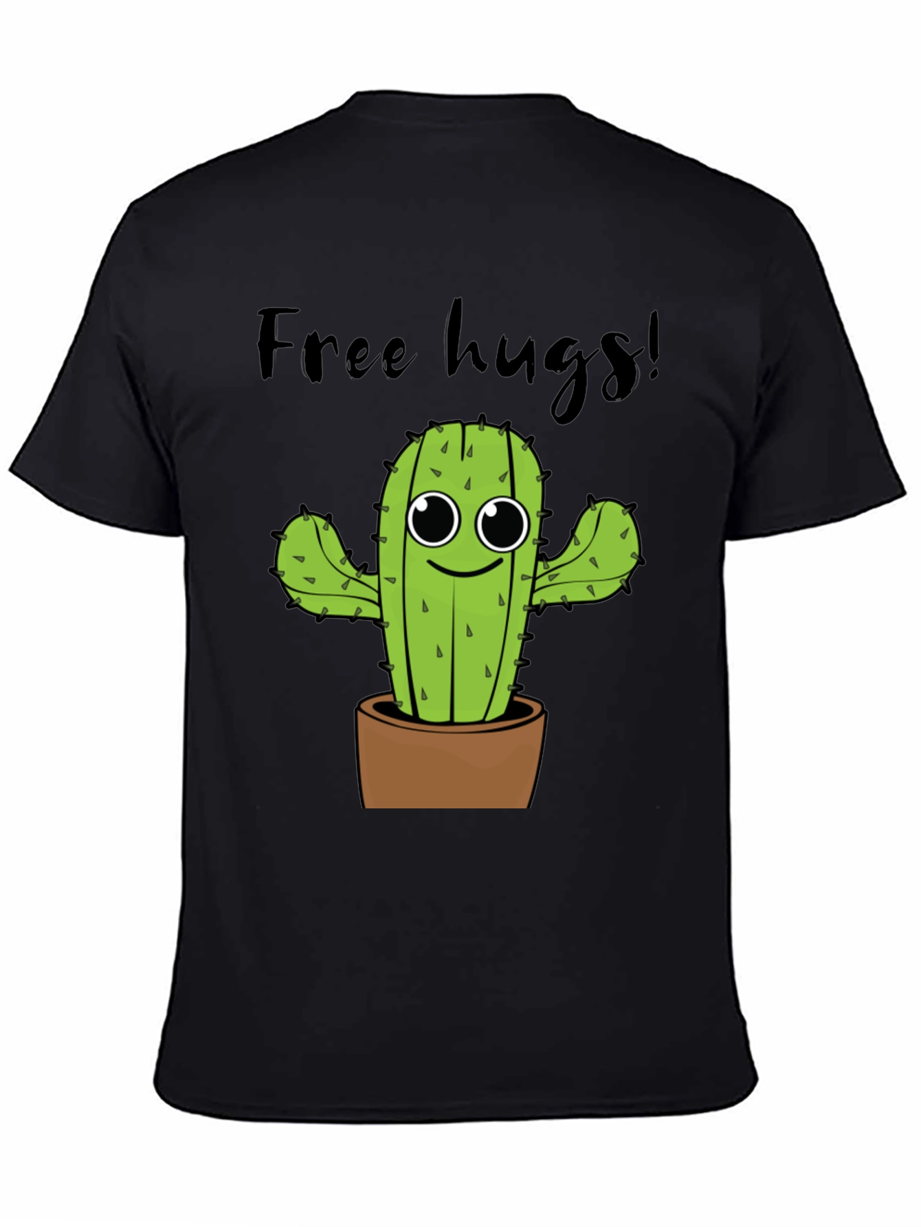 Free Hugs Cactus Graphic Tee - Soft Cotton Shirt