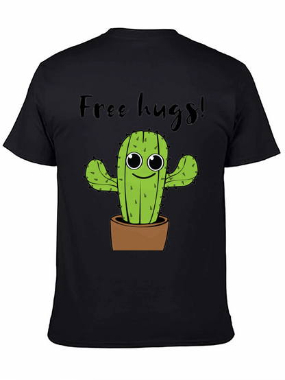 Free Hugs Cactus Graphic Tee - Soft Cotton Shirt