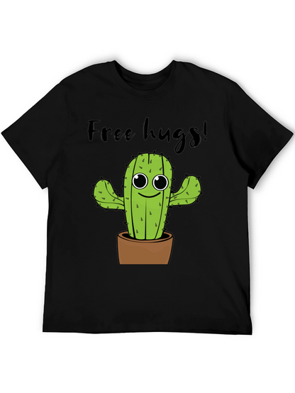 Free Hugs Cactus Graphic Tee - Soft Cotton Shirt