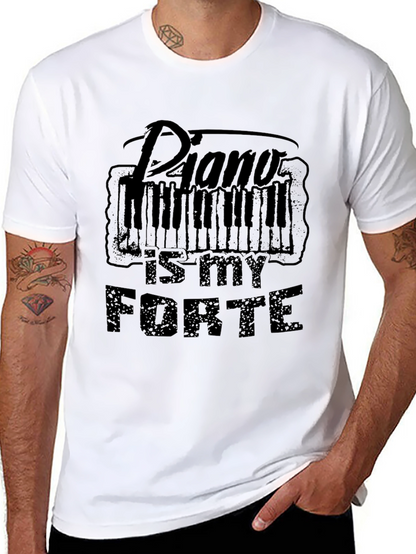 Piano Is My Forte Black T-Shirt